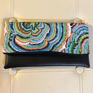Abstract Fold Over Clutch Purse Bag